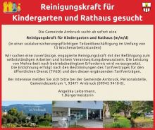 Reinigungskraft gesucht.